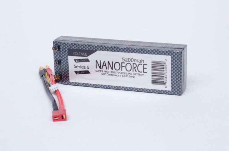 Lipo NanoForce Battery Hard Case 5200mah 7.4V
