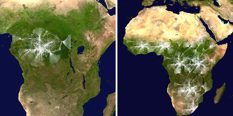 Envisioned drone network in Africa