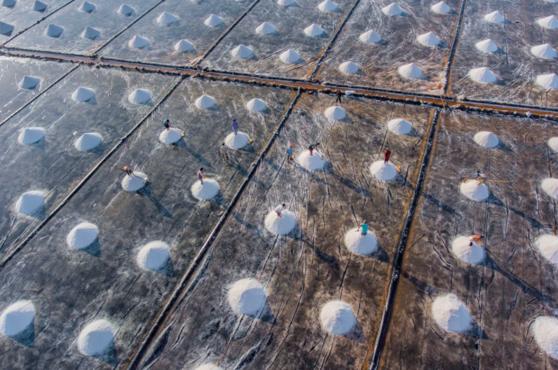 salt fields of bac lieu on the mokong delta dronestagram