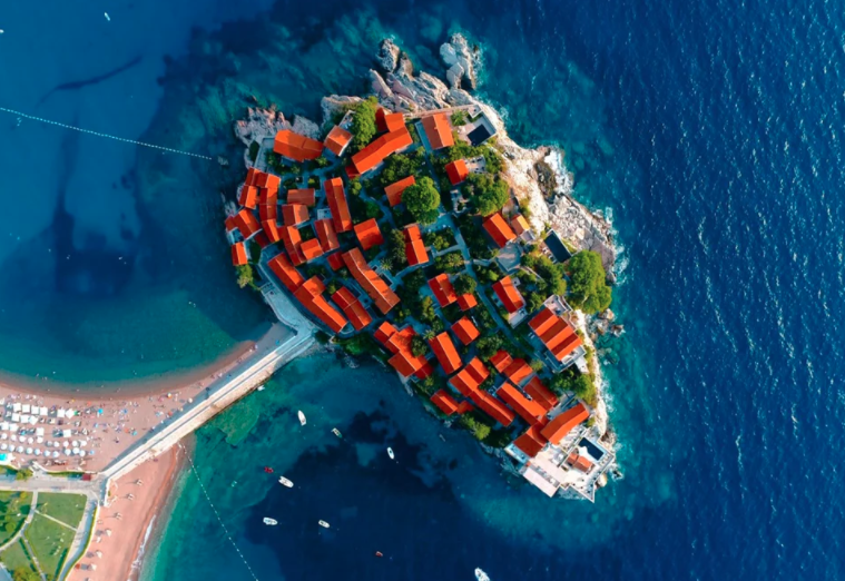 sveti stefan hotel dronestagram