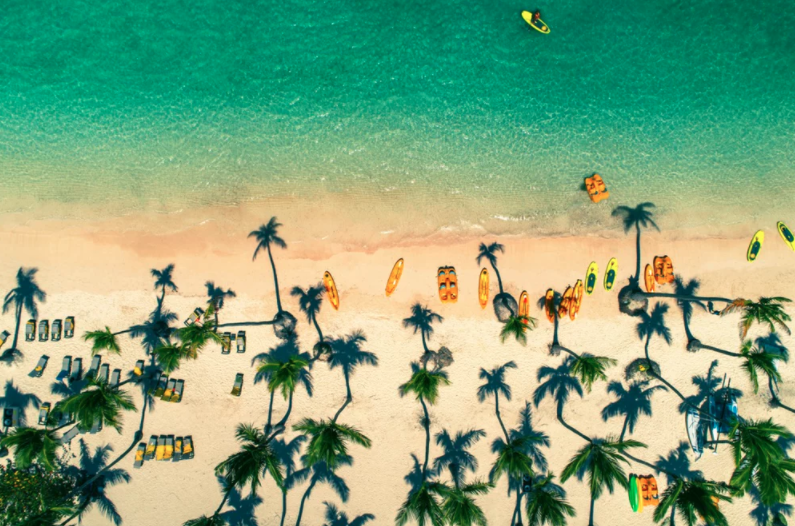 tropical island beach dominican republic dronestagram