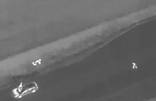 police drone rescue car wreck infrared