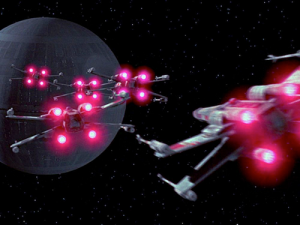 x wing vs drone death star