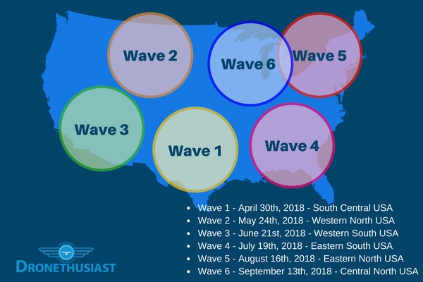 faa automated authorized real time drone flight - us map waves