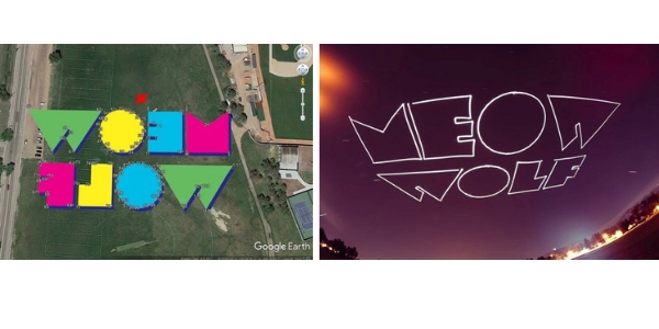 meow wolf drones light the sky