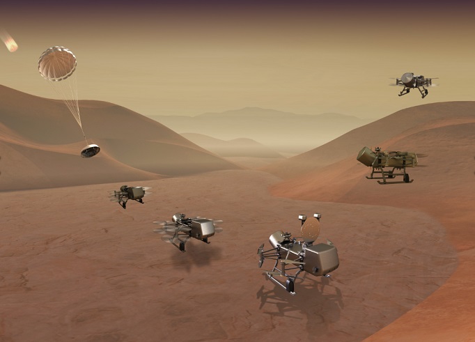 nasa drone mission to titan moon dragonfly project